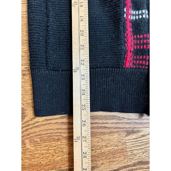 Pendleton Womens Black Red 100% Wool Plaid Cardigan Sweater - Picture 13 of 13